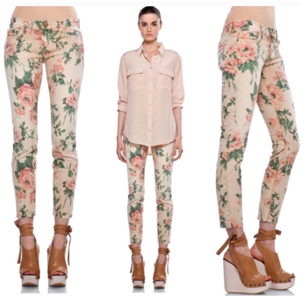 Current/Elliot The Floral Stiletto Skinny Jeans - Picture 2 of 8